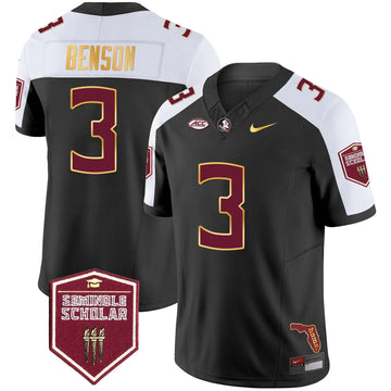 Personalized FSS Gold Trim Vapor Jersey - Black Alternate / Trey Benson Stitched