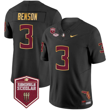 Personalized FSS Gold Trim Vapor Jersey - Black / Trey Benson Stitched