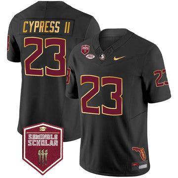 Personalized FSS Gold Trim Vapor Jersey - Black / Fentrell Cypress II Stitched