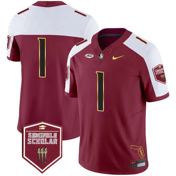 Personalized FSS Gold Trim Vapor Jersey - Garnet Alternate / #1 Team Stitched