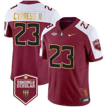 Personalized FSS Gold Trim Vapor Jersey - Garnet Alternate / Fentrell Cypress II Stitched