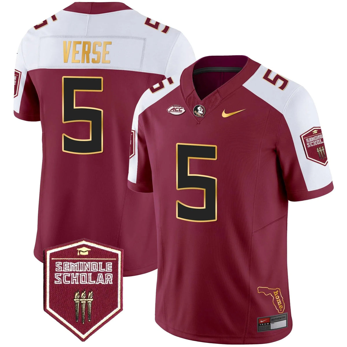 Personalized FSS Gold Trim Vapor Jersey - Garnet Alternate / Jared Verse Stitched