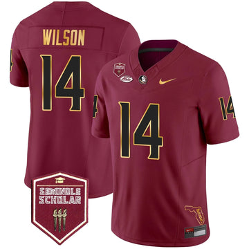 Personalized FSS Gold Trim Vapor Jersey - Garnet / Johnny Wilson Stitched