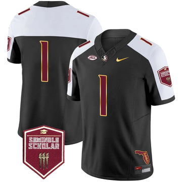 Personalized FSS Gold Trim Vapor Jersey - Black Alternate / #1 Team Stitched