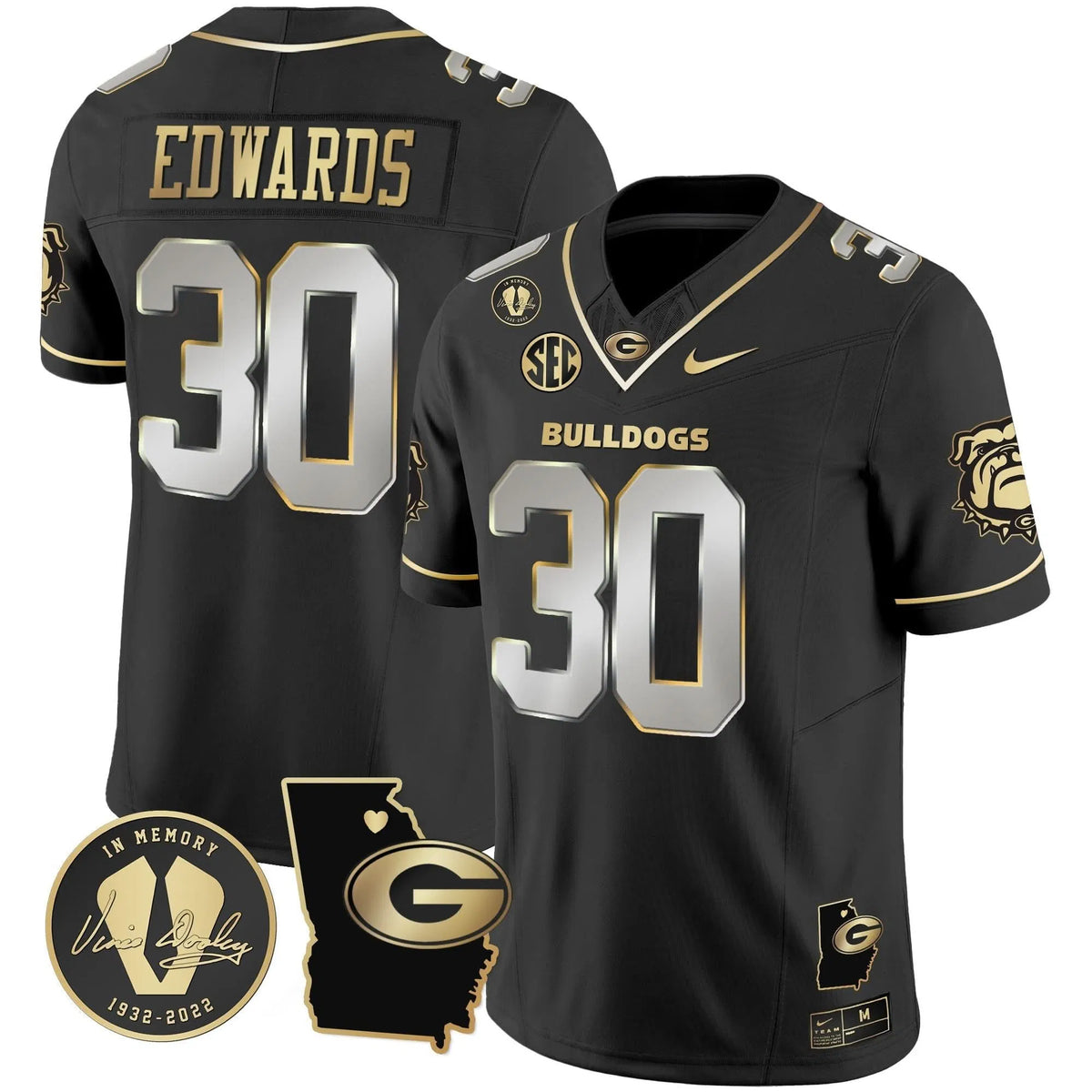 Personalized GB 2026 Vapor Jersey V4 - Georgia Map - Black Limited / Daijun Edwards Stitched