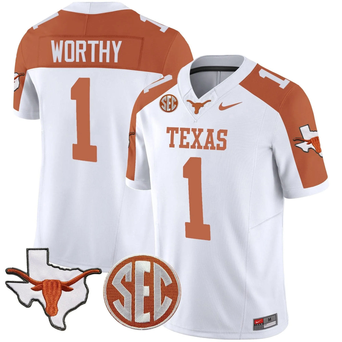 Personalized TL State Map & SEC Patch Vapor Jersey V2 - Inverted / Xavier Worthy Stitched