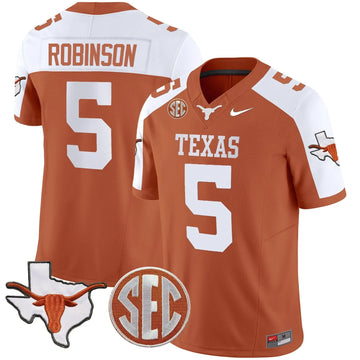 Personalized TL State Map & SEC Patch Vapor Jersey V2 - Orange Alternate / Bijan Robinson Stitched