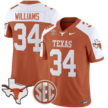 Personalized TL State Map & SEC Patch Vapor Jersey V2 - Orange Alternate / Ricky Williams Stitched