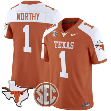 Personalized TL State Map & SEC Patch Vapor Jersey V2 - Orange Alternate / Xavier Worthy Stitched