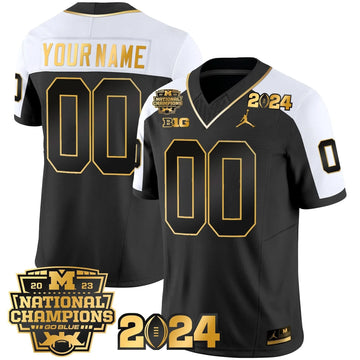 Personalized MW 2023 National Champions Patch Gold Vapor Custom Jersey - Alternate Stitched