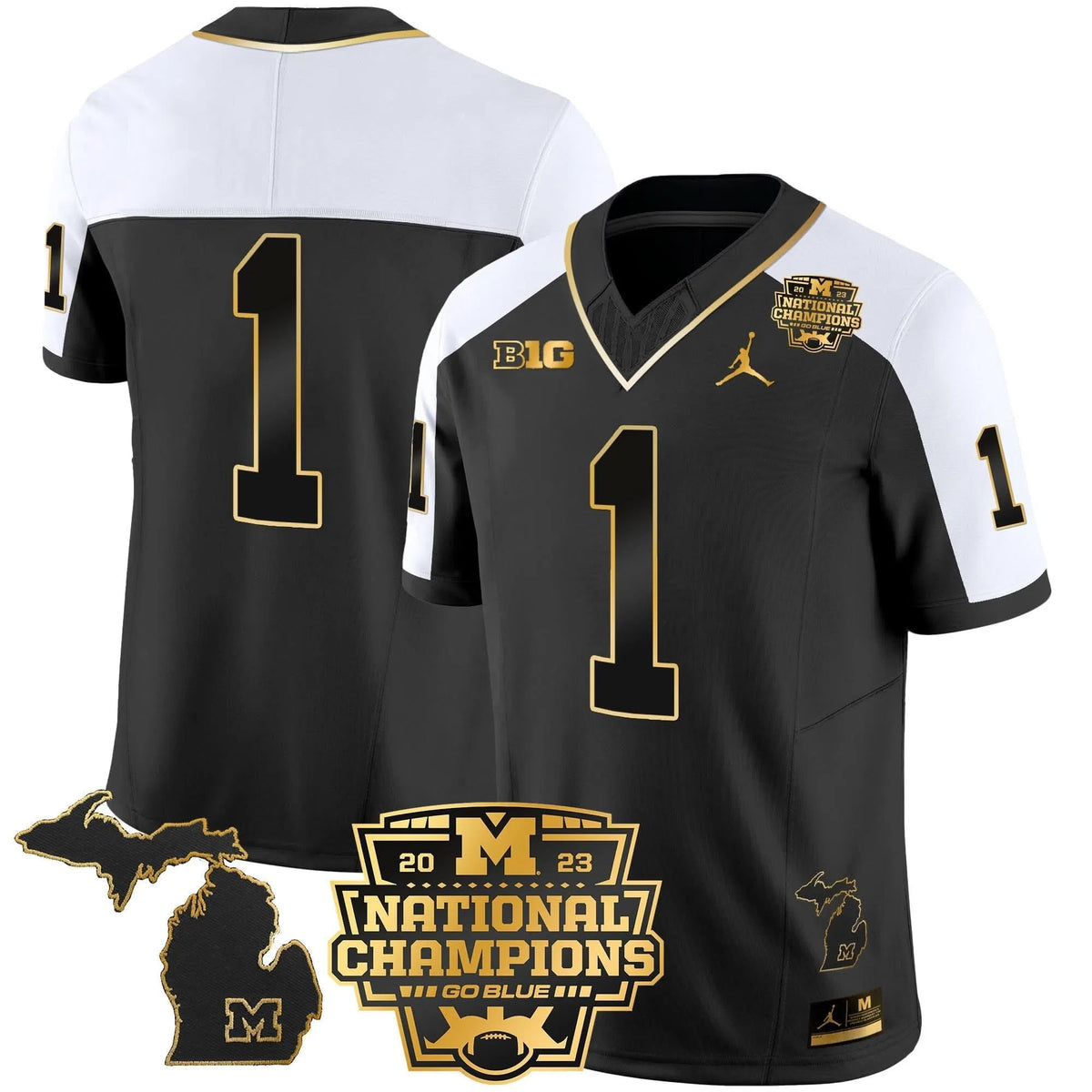 Personalized MW 2023 National Champions Patch Gold Vapor Jersey V3 - Alternate / #1 Team Stitched