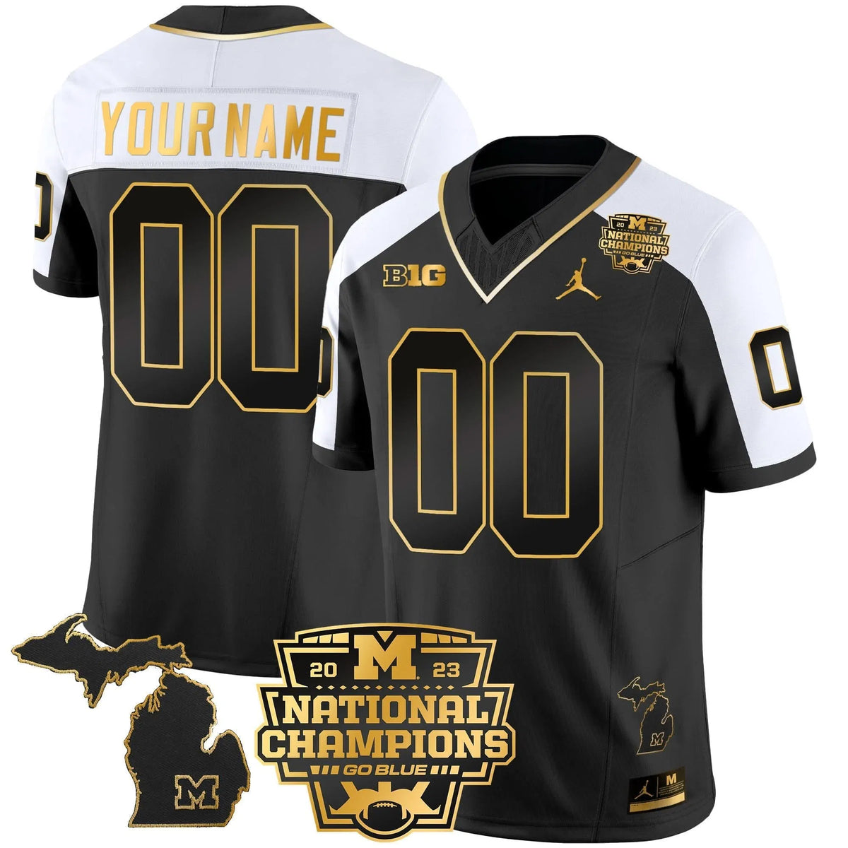 Personalized MW 2023 National Champions Patch Gold Vapor Custom Jersey V3 - Alternate Stitched