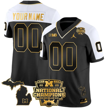 Personalized MW 2023 National Champions Patch Gold Vapor Custom Jersey V3 - Alternate Stitched