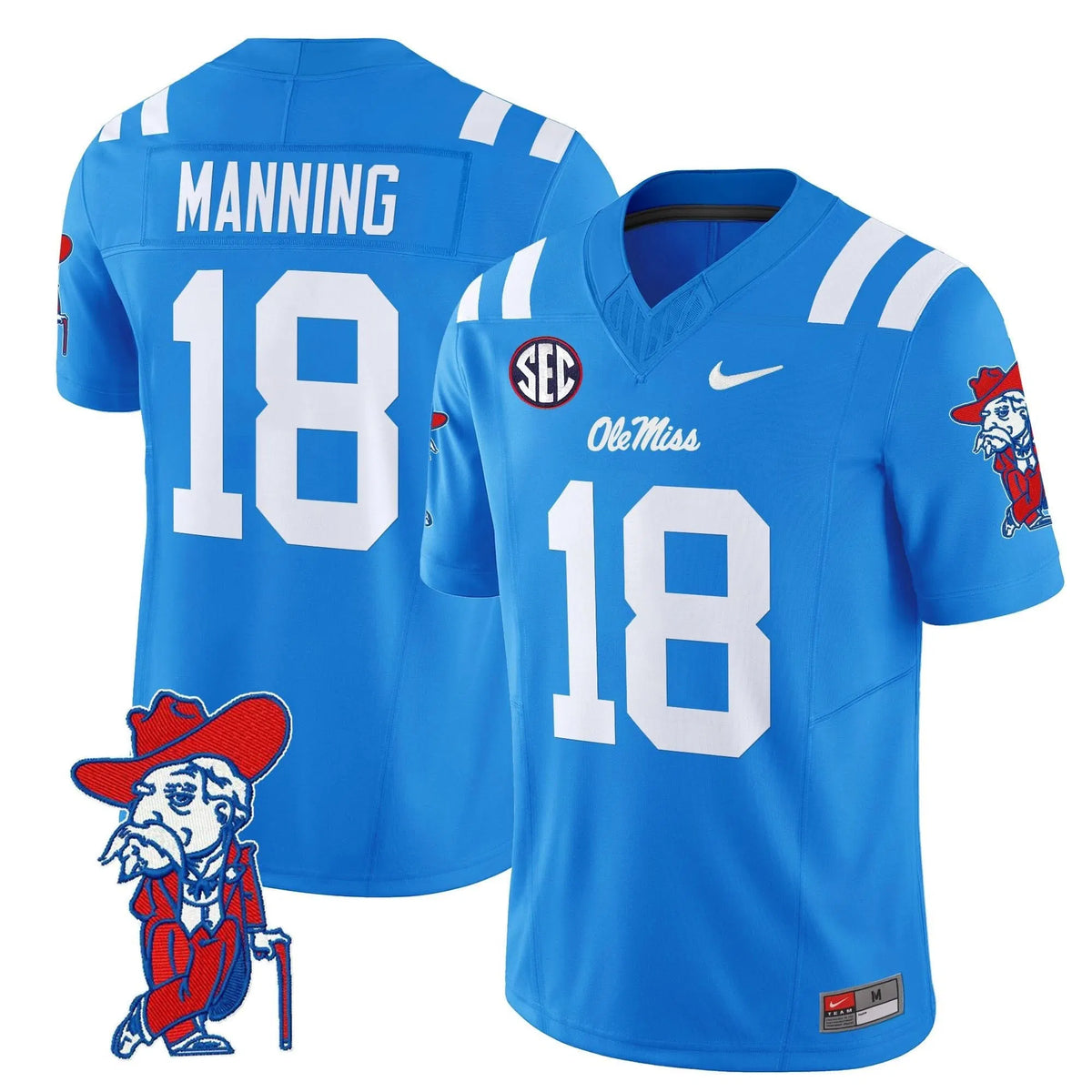 Personalized OMB 2026 Vapor Limited Jersey V2 - Powder Blue / Archie Manning Stitched