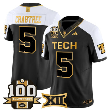 Personalized TTU 2026 Gold Vapor Limited Jersey - 100th Anniversary Patch - Alternate / Michael Crabtree Stitched