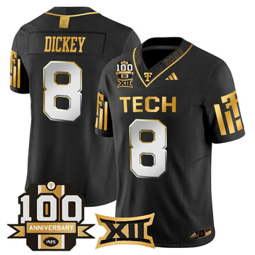 Personalized TTU 2026 Gold Vapor Limited Jersey - 100th Anniversary Patch - Black Limited / Cameron Dickey Stitched