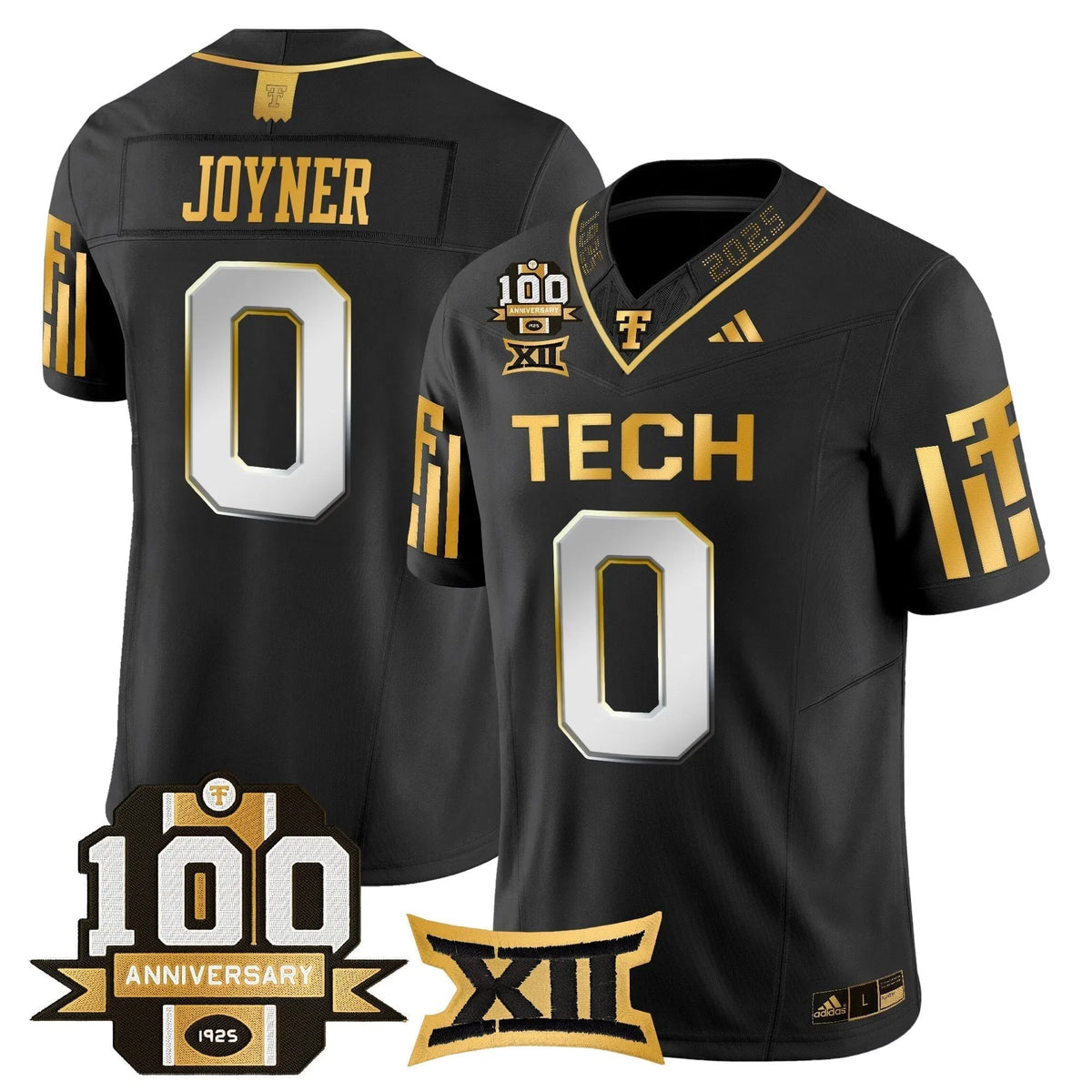 Personalized TTU 2026 Gold Vapor Limited Jersey - 100th Anniversary Patch - Black Limited / Quinten Joyner Stitched