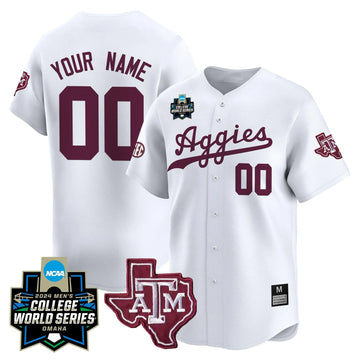 Personalized Aggies 2026 College World Series Vapor Premier Limited Custom Jersey - White Stitched