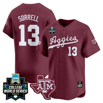 Personalized Aggies 2026 College World Series Vapor Premier Limited Jersey - Maroon / Caden Sorrell Stitched