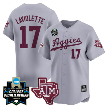 Personalized Aggies 2026 College World Series Vapor Premier Limited Jersey - Gray / Jace Laviolette Stitched