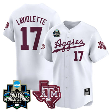 Personalized Aggies 2026 College World Series Vapor Premier Limited Jersey - White / Jace Laviolette Stitched
