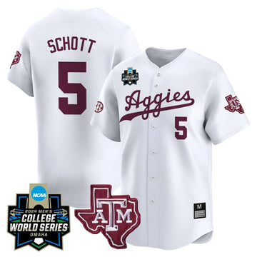 Personalized Aggies 2026 College World Series Vapor Premier Limited Jersey - White / Hayden Schott Stitched