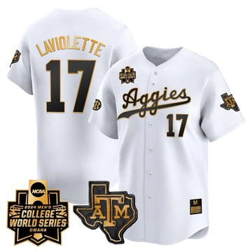 Personalized Aggies 2026 College World Series Vapor Premier Limited Jersey - White Gold / Jace Laviolette Stitched