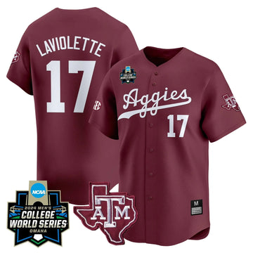 Personalized Aggies 2026 College World Series Vapor Premier Limited Jersey - Maroon / Jace Laviolette Stitched