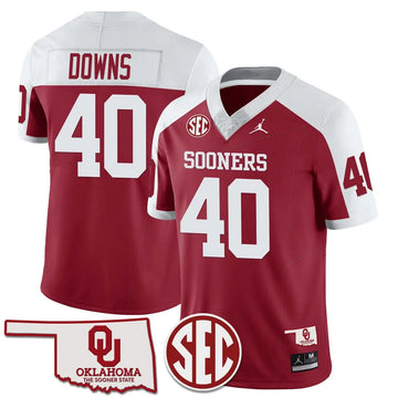Personalized OS 2026 SEC Patch Vapor Premier Limited Jersey - Alternate Red / Ethan Downs Stitched