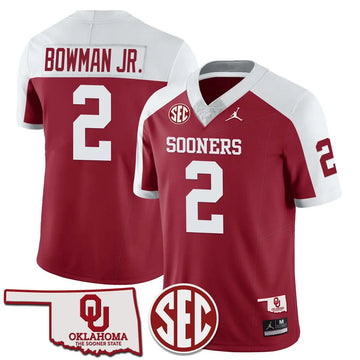 Personalized OS 2026 SEC Patch Vapor Premier Limited Jersey - Alternate Red / Billy Bowman Jr. Stitched