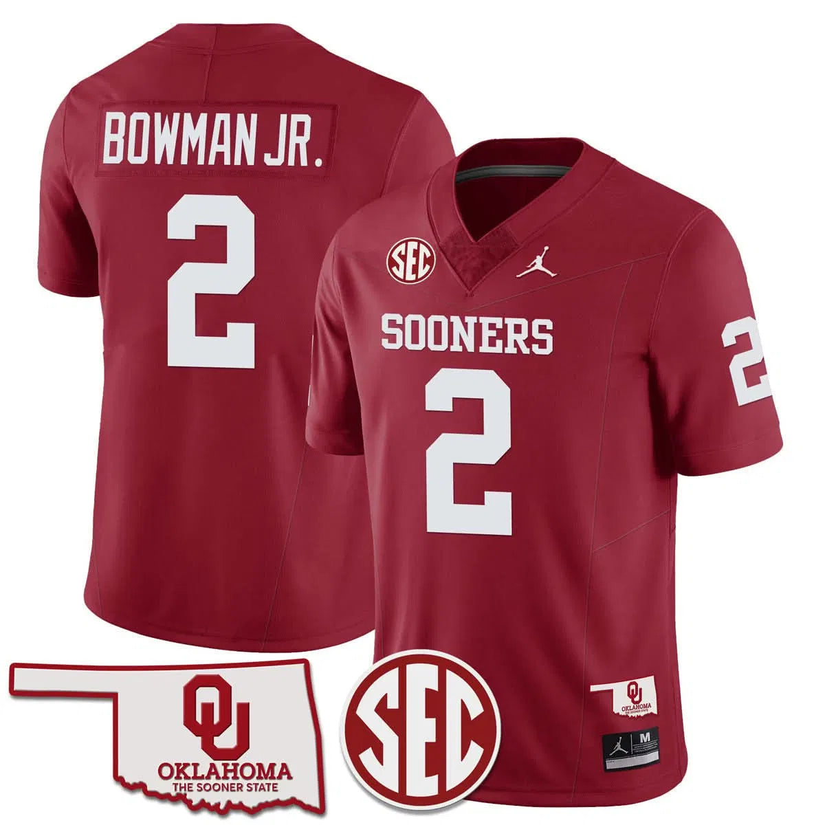 Personalized OS 2026 SEC Patch Vapor Premier Limited Jersey - Red / Billy Bowman Jr. Stitched