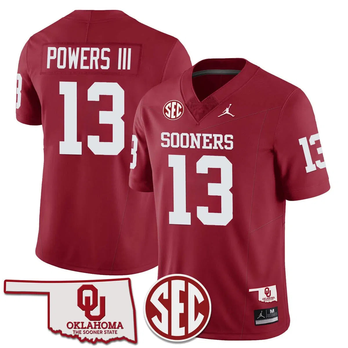 Personalized OS 2026 SEC Patch Vapor Premier Limited Jersey - Red / Reggie Powers III Stitched