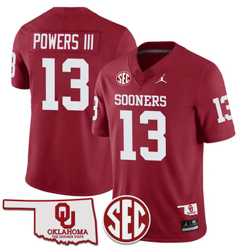Personalized OS 2026 SEC Patch Vapor Premier Limited Jersey - Red / Reggie Powers III Stitched