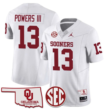 Personalized OS 2026 SEC Patch Vapor Premier Limited Jersey - White / Reggie Powers III Stitched