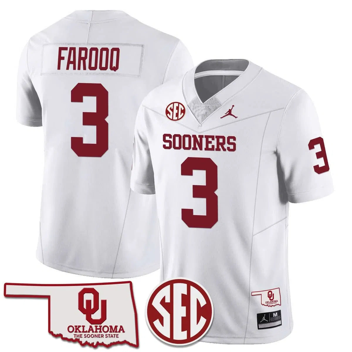 Personalized OS 2026 SEC Patch Vapor Premier Limited Jersey - White / Jalil Farooq Stitched