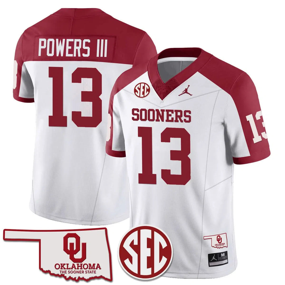 Personalized OS 2026 SEC Patch Vapor Premier Limited Jersey - Alternate White / Reggie Powers III Stitched