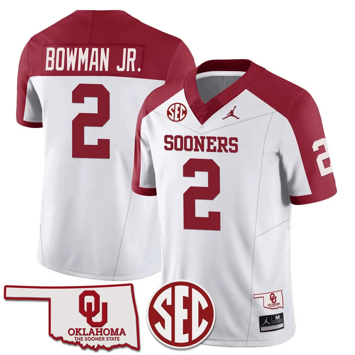 Personalized OS 2026 SEC Patch Vapor Premier Limited Jersey - Alternate White / Billy Bowman Jr. Stitched