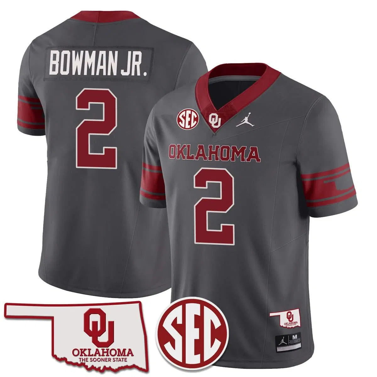 Personalized OS 2026 SEC Patch Vapor Premier Limited Jersey - Anthracite / Billy Bowman Jr. Stitched