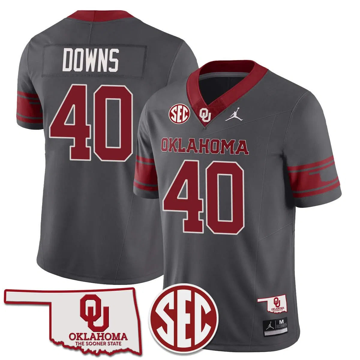 Personalized OS 2026 SEC Patch Vapor Premier Limited Jersey - Anthracite / Ethan Downs Stitched