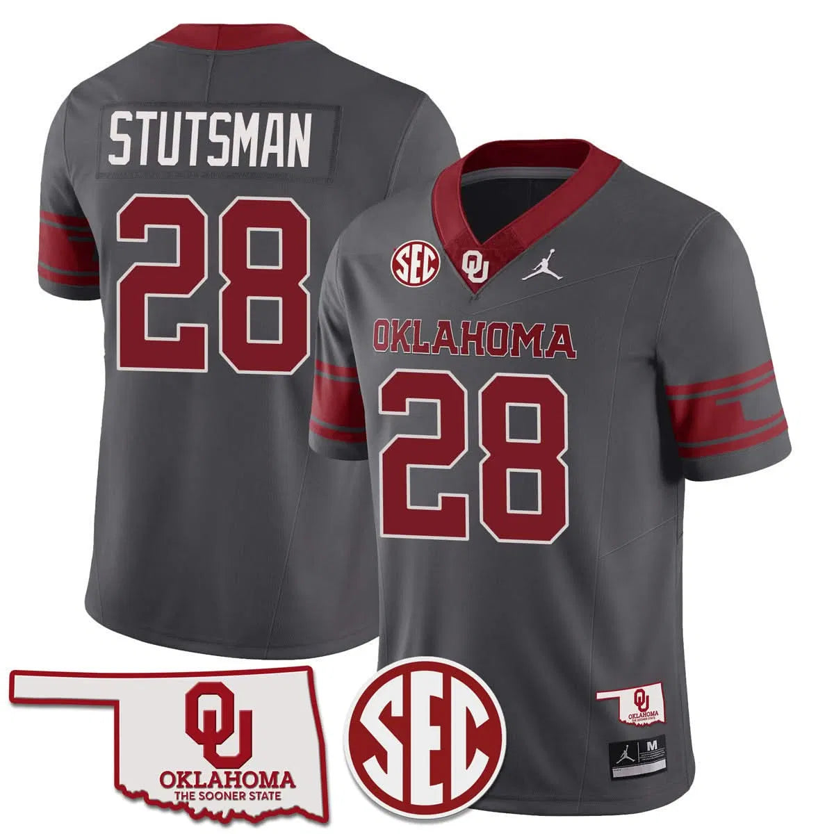 Personalized OS 2026 SEC Patch Vapor Premier Limited Jersey - Anthracite / Danny Stutsman Stitched