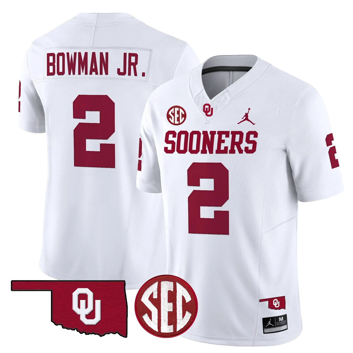 Personalized OS 2026 Vapor Limited Jersey - SEC Patch - White / Billy Bowman Jr. Stitched