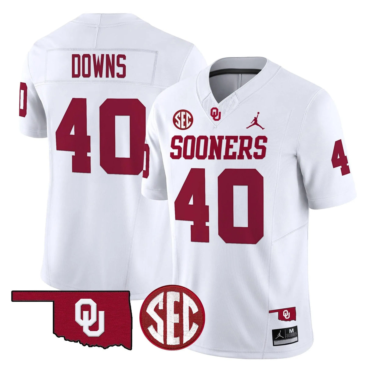 Personalized OS 2026 Vapor Limited Jersey - SEC Patch - White / Ethan Downs Stitched
