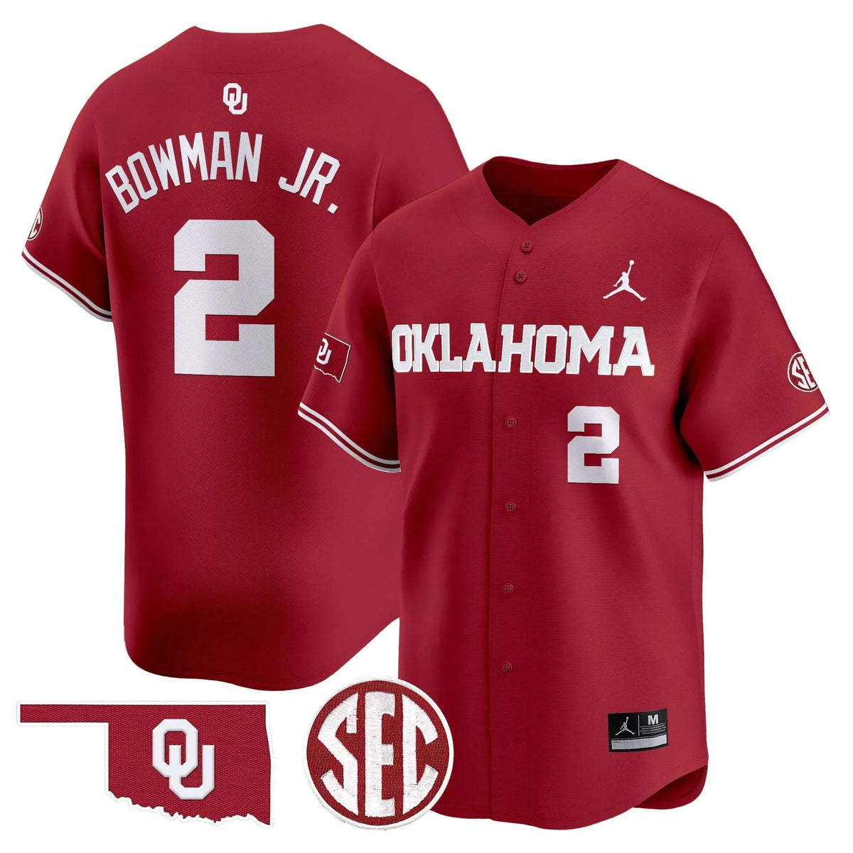 Personalized OS 2026 Vapor Premier Limited Jersey - SEC Patch - Crimson / Billy Bowman Jr. Stitched