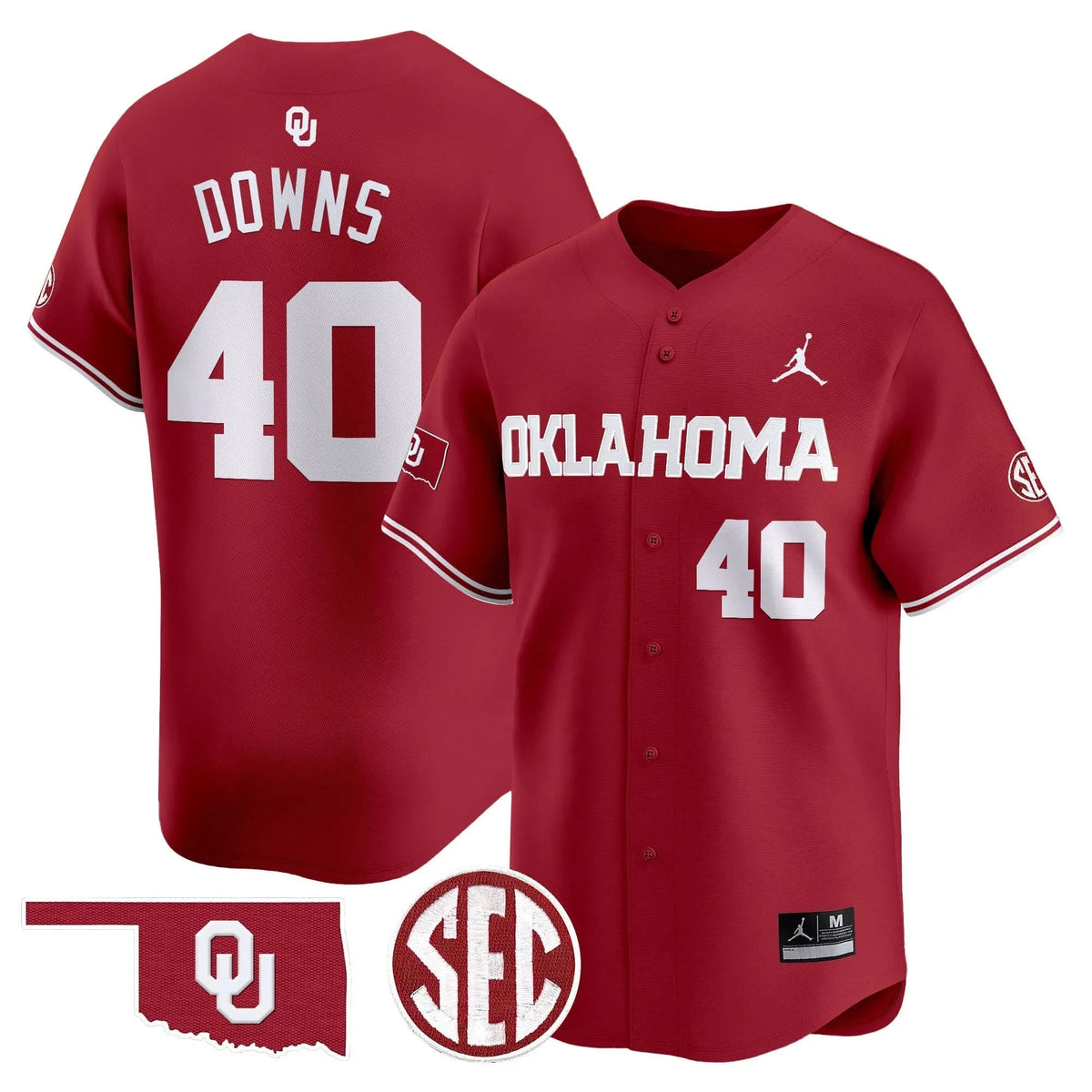 Personalized OS 2026 Vapor Premier Limited Jersey - SEC Patch - Crimson / Ethan Downs Stitched