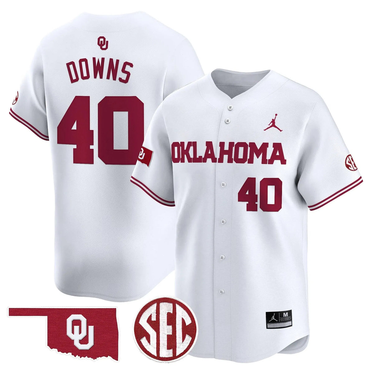 Personalized OS 2026 Vapor Premier Limited Jersey - SEC Patch - White / Ethan Downs Stitched