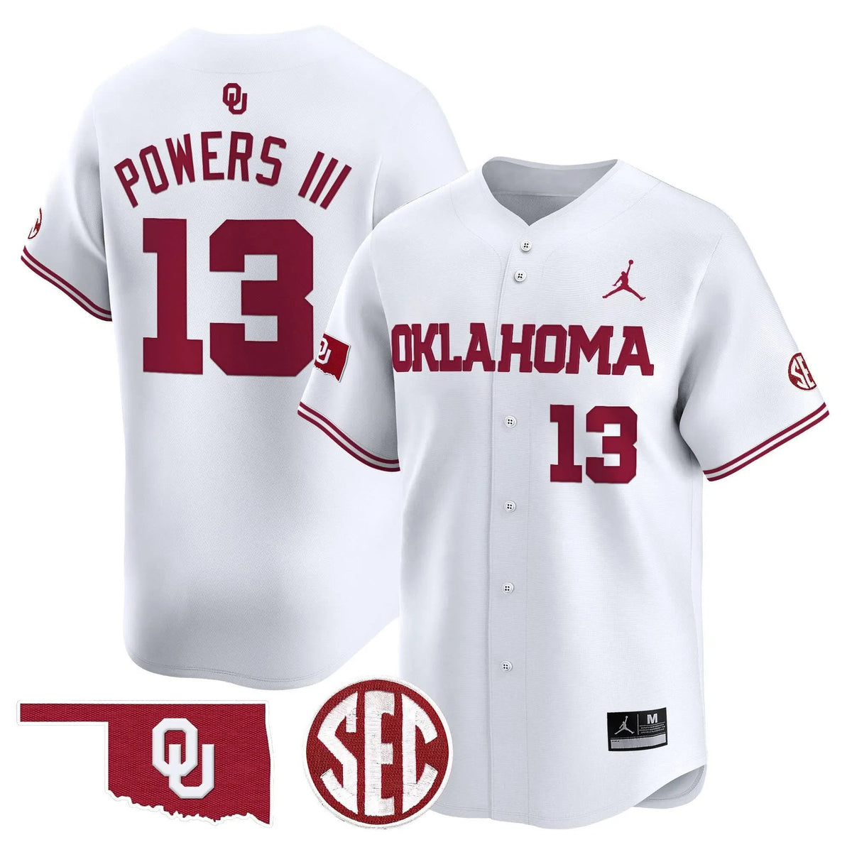 Personalized OS 2026 Vapor Premier Limited Jersey - SEC Patch - White / Reggie Powers III Stitched