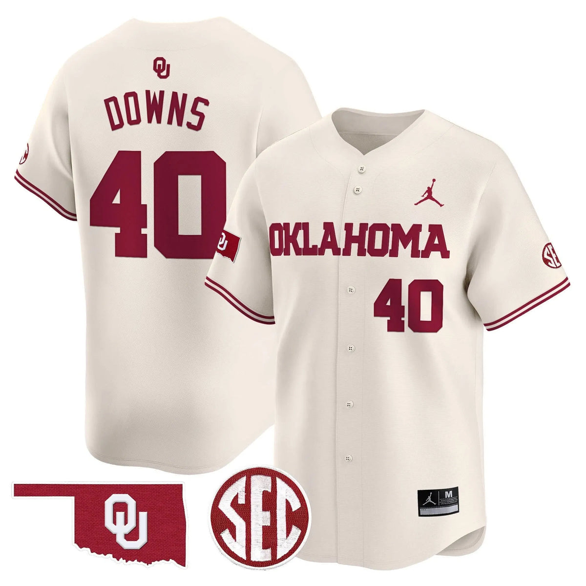 Personalized OS 2026 Vapor Premier Limited Jersey - SEC Patch - Cream / Ethan Downs Stitched