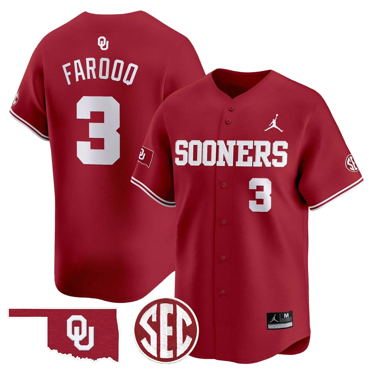 Personalized OS 2026 Vapor Premier Limited Jersey V2 - SEC Patch - Crimson / Jalil Farooq Stitched