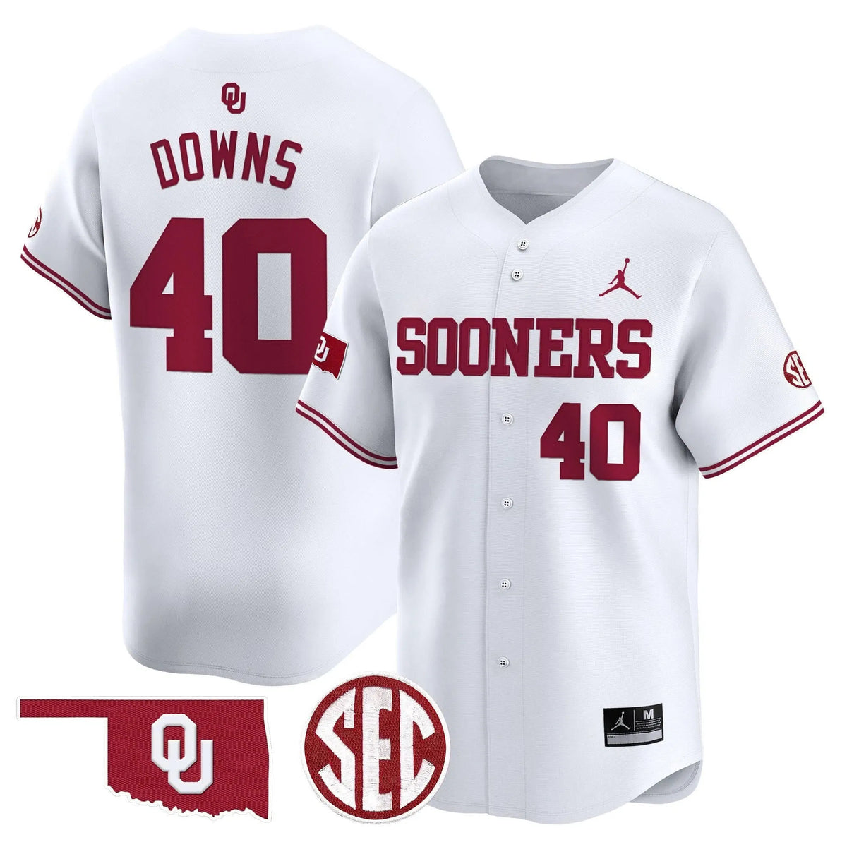 Personalized OS 2026 Vapor Premier Limited Jersey V2 - SEC Patch - White / Ethan Downs Stitched