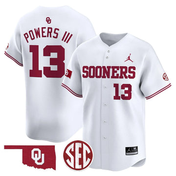 Personalized OS 2026 Vapor Premier Limited Jersey V2 - SEC Patch - White / Reggie Powers III Stitched